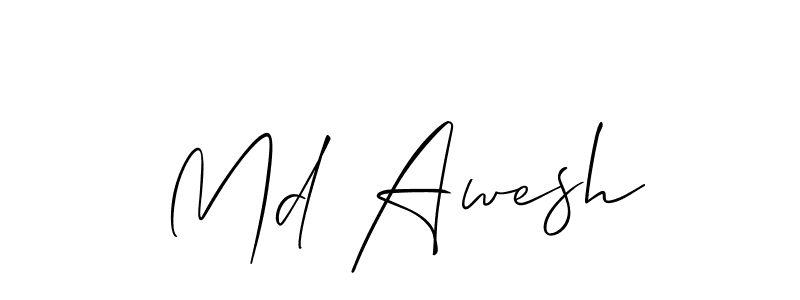 Use a signature maker to create a handwritten signature online. With this signature software, you can design (Allison_Script) your own signature for name Md Awesh. Md Awesh signature style 2 images and pictures png