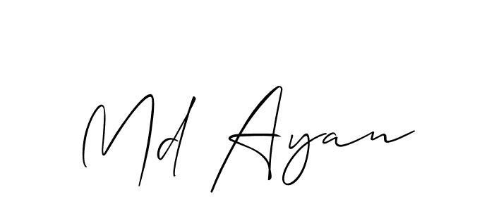 Allison_Script is a professional signature style that is perfect for those who want to add a touch of class to their signature. It is also a great choice for those who want to make their signature more unique. Get Md Ayan name to fancy signature for free. Md Ayan signature style 2 images and pictures png