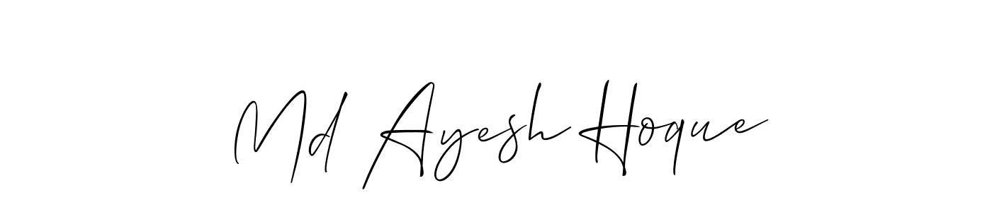 Create a beautiful signature design for name Md Ayesh Hoque. With this signature (Allison_Script) fonts, you can make a handwritten signature for free. Md Ayesh Hoque signature style 2 images and pictures png