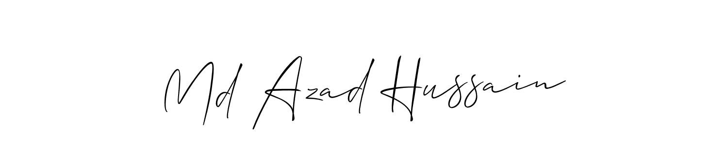 The best way (Allison_Script) to make a short signature is to pick only two or three words in your name. The name Md Azad Hussain include a total of six letters. For converting this name. Md Azad Hussain signature style 2 images and pictures png