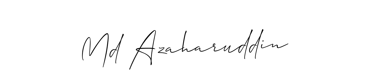 Also we have Md Azaharuddin name is the best signature style. Create professional handwritten signature collection using Allison_Script autograph style. Md Azaharuddin signature style 2 images and pictures png