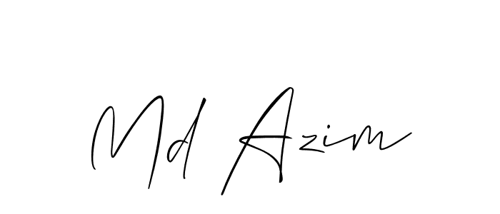 Design your own signature with our free online signature maker. With this signature software, you can create a handwritten (Allison_Script) signature for name Md Azim. Md Azim signature style 2 images and pictures png