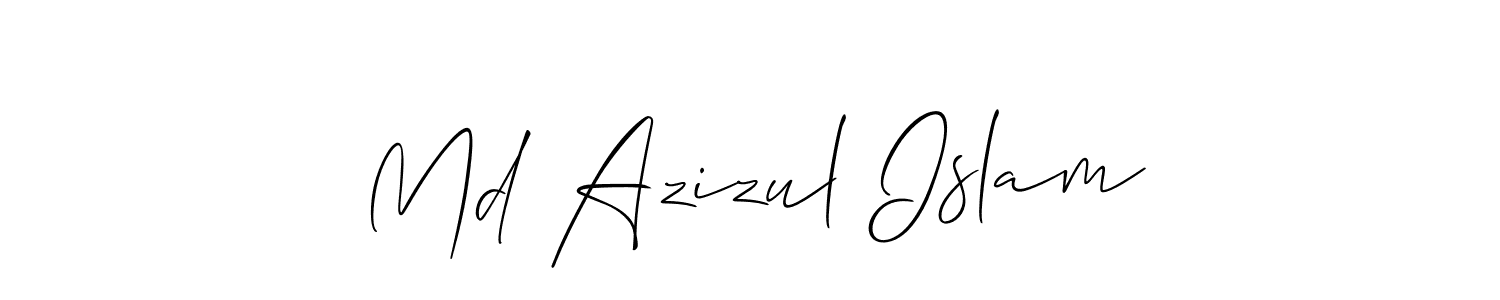 Allison_Script is a professional signature style that is perfect for those who want to add a touch of class to their signature. It is also a great choice for those who want to make their signature more unique. Get Md Azizul Islam name to fancy signature for free. Md Azizul Islam signature style 2 images and pictures png