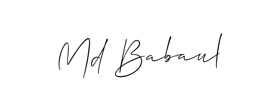 Make a beautiful signature design for name Md Babaul. With this signature (Allison_Script) style, you can create a handwritten signature for free. Md Babaul signature style 2 images and pictures png