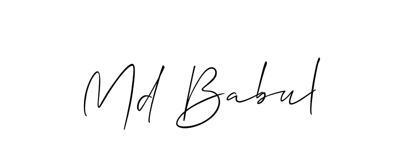 Use a signature maker to create a handwritten signature online. With this signature software, you can design (Allison_Script) your own signature for name Md Babul. Md Babul signature style 2 images and pictures png