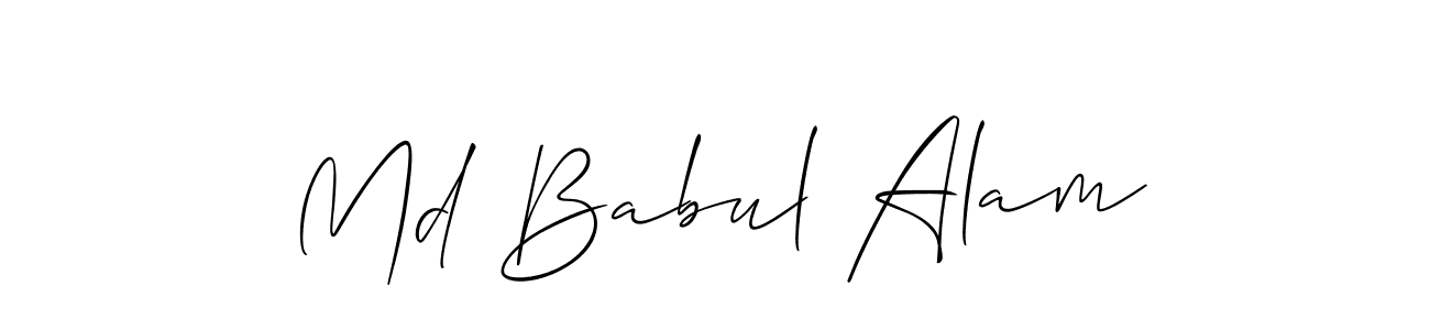 You should practise on your own different ways (Allison_Script) to write your name (Md Babul Alam) in signature. don't let someone else do it for you. Md Babul Alam signature style 2 images and pictures png