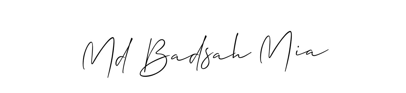 if you are searching for the best signature style for your name Md Badsah Mia. so please give up your signature search. here we have designed multiple signature styles  using Allison_Script. Md Badsah Mia signature style 2 images and pictures png