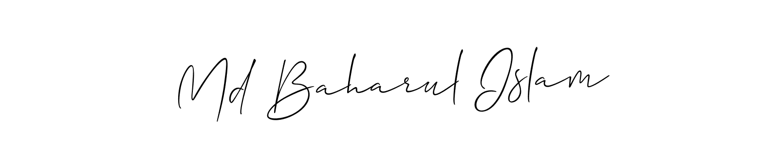 Allison_Script is a professional signature style that is perfect for those who want to add a touch of class to their signature. It is also a great choice for those who want to make their signature more unique. Get Md Baharul Islam name to fancy signature for free. Md Baharul Islam signature style 2 images and pictures png