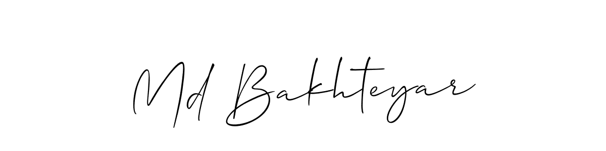 Allison_Script is a professional signature style that is perfect for those who want to add a touch of class to their signature. It is also a great choice for those who want to make their signature more unique. Get Md Bakhteyar name to fancy signature for free. Md Bakhteyar signature style 2 images and pictures png