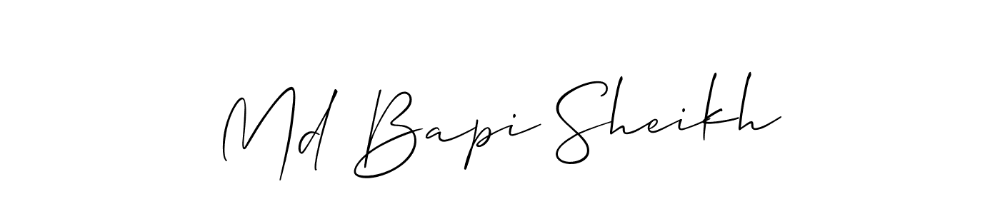 if you are searching for the best signature style for your name Md Bapi Sheikh. so please give up your signature search. here we have designed multiple signature styles  using Allison_Script. Md Bapi Sheikh signature style 2 images and pictures png