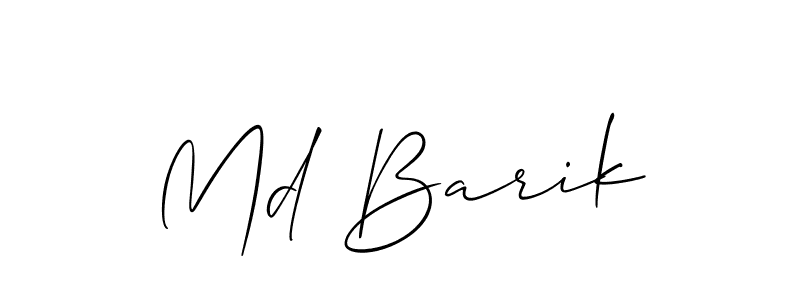Design your own signature with our free online signature maker. With this signature software, you can create a handwritten (Allison_Script) signature for name Md Barik. Md Barik signature style 2 images and pictures png