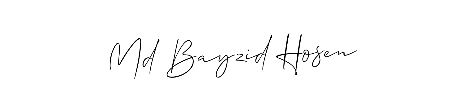 Design your own signature with our free online signature maker. With this signature software, you can create a handwritten (Allison_Script) signature for name Md Bayzid Hosen. Md Bayzid Hosen signature style 2 images and pictures png