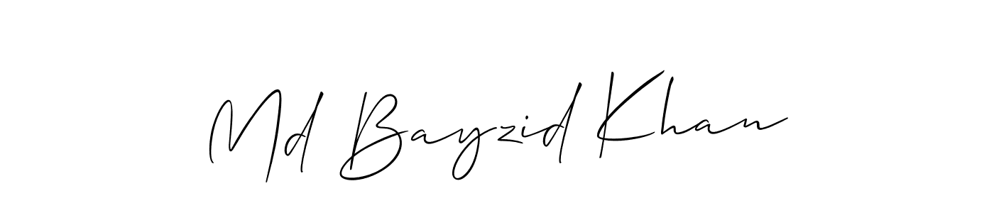 Use a signature maker to create a handwritten signature online. With this signature software, you can design (Allison_Script) your own signature for name Md Bayzid Khan. Md Bayzid Khan signature style 2 images and pictures png