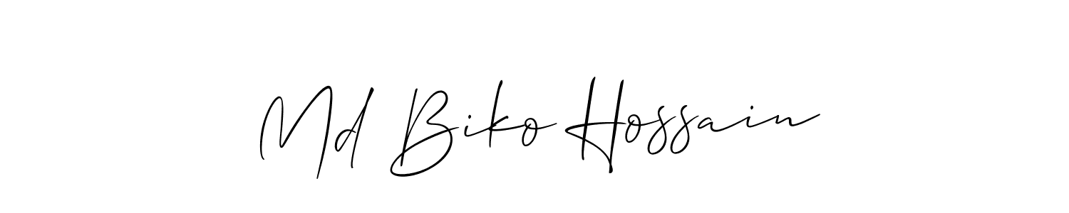 How to Draw Md Biko Hossain signature style? Allison_Script is a latest design signature styles for name Md Biko Hossain. Md Biko Hossain signature style 2 images and pictures png