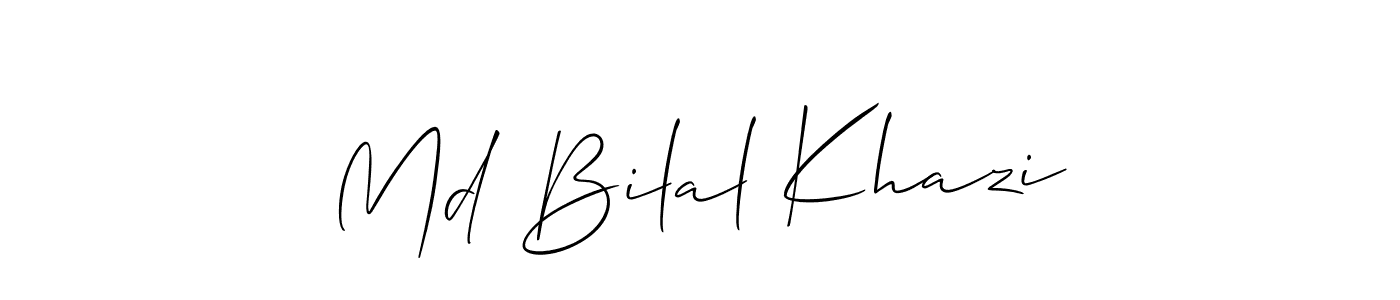 How to make Md Bilal Khazi name signature. Use Allison_Script style for creating short signs online. This is the latest handwritten sign. Md Bilal Khazi signature style 2 images and pictures png