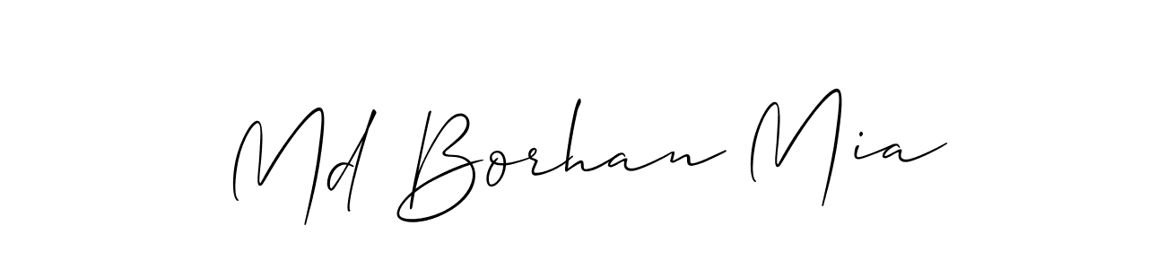 Design your own signature with our free online signature maker. With this signature software, you can create a handwritten (Allison_Script) signature for name Md Borhan Mia. Md Borhan Mia signature style 2 images and pictures png