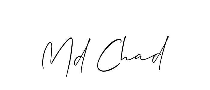 Use a signature maker to create a handwritten signature online. With this signature software, you can design (Allison_Script) your own signature for name Md Chad. Md Chad signature style 2 images and pictures png