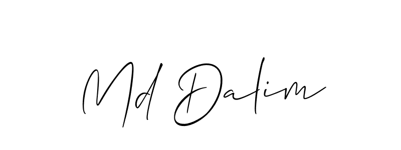 Use a signature maker to create a handwritten signature online. With this signature software, you can design (Allison_Script) your own signature for name Md Dalim. Md Dalim signature style 2 images and pictures png