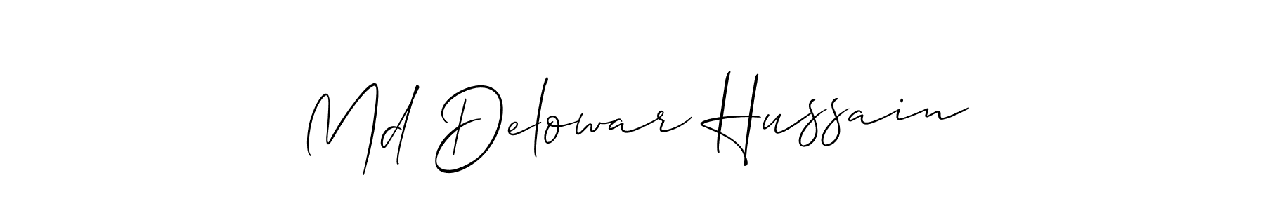 Use a signature maker to create a handwritten signature online. With this signature software, you can design (Allison_Script) your own signature for name Md Delowar Hussain. Md Delowar Hussain signature style 2 images and pictures png