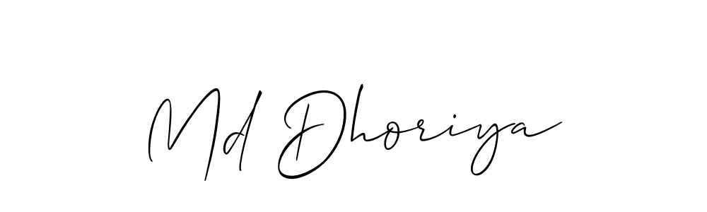 Use a signature maker to create a handwritten signature online. With this signature software, you can design (Allison_Script) your own signature for name Md Dhoriya. Md Dhoriya signature style 2 images and pictures png