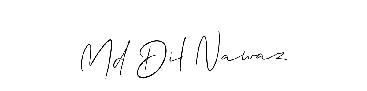 Make a beautiful signature design for name Md Dil Nawaz. With this signature (Allison_Script) style, you can create a handwritten signature for free. Md Dil Nawaz signature style 2 images and pictures png