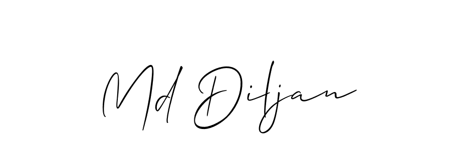 How to make Md Diljan name signature. Use Allison_Script style for creating short signs online. This is the latest handwritten sign. Md Diljan signature style 2 images and pictures png
