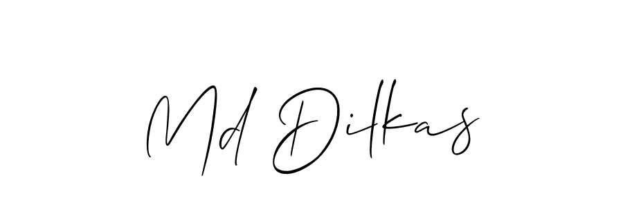 Also You can easily find your signature by using the search form. We will create Md Dilkas name handwritten signature images for you free of cost using Allison_Script sign style. Md Dilkas signature style 2 images and pictures png