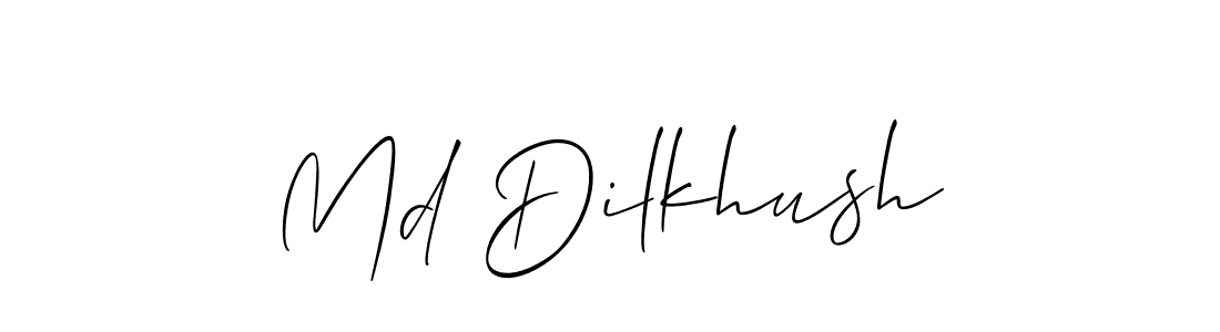 Similarly Allison_Script is the best handwritten signature design. Signature creator online .You can use it as an online autograph creator for name Md Dilkhush. Md Dilkhush signature style 2 images and pictures png