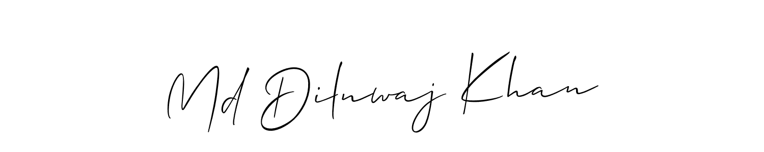 Make a short Md Dilnwaj Khan signature style. Manage your documents anywhere anytime using Allison_Script. Create and add eSignatures, submit forms, share and send files easily. Md Dilnwaj Khan signature style 2 images and pictures png