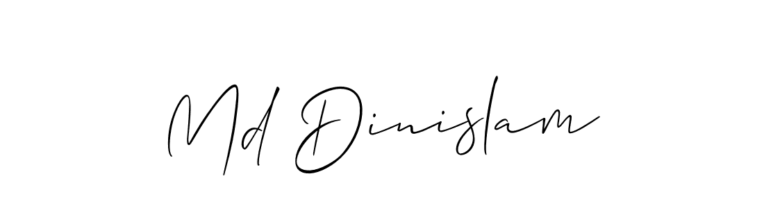 Also we have Md Dinislam name is the best signature style. Create professional handwritten signature collection using Allison_Script autograph style. Md Dinislam signature style 2 images and pictures png