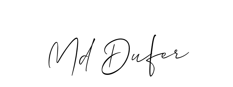 It looks lik you need a new signature style for name Md Dufer. Design unique handwritten (Allison_Script) signature with our free signature maker in just a few clicks. Md Dufer signature style 2 images and pictures png
