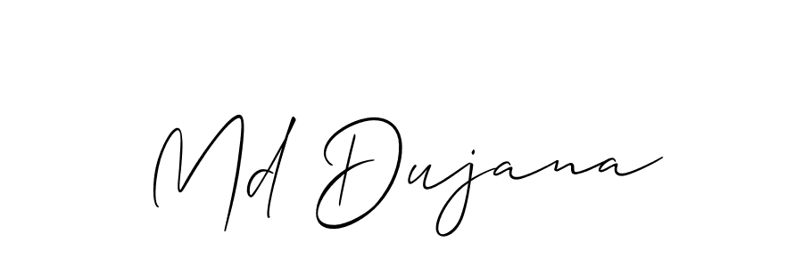 Make a short Md Dujana signature style. Manage your documents anywhere anytime using Allison_Script. Create and add eSignatures, submit forms, share and send files easily. Md Dujana signature style 2 images and pictures png