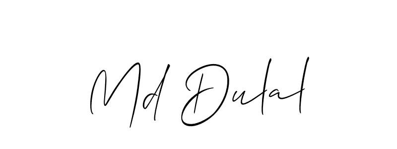 Md Dulal stylish signature style. Best Handwritten Sign (Allison_Script) for my name. Handwritten Signature Collection Ideas for my name Md Dulal. Md Dulal signature style 2 images and pictures png