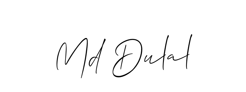 Make a beautiful signature design for name Md Dulal. With this signature (Allison_Script) style, you can create a handwritten signature for free. Md Dulal signature style 2 images and pictures png