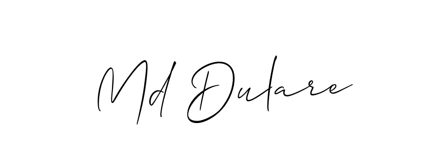 Use a signature maker to create a handwritten signature online. With this signature software, you can design (Allison_Script) your own signature for name Md Dulare. Md Dulare signature style 2 images and pictures png