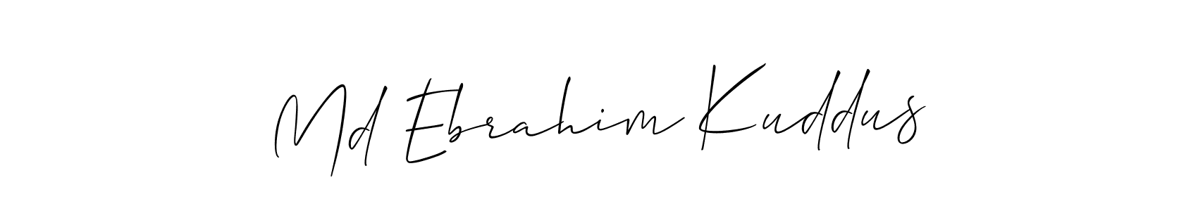 Allison_Script is a professional signature style that is perfect for those who want to add a touch of class to their signature. It is also a great choice for those who want to make their signature more unique. Get Md Ebrahim Kuddus name to fancy signature for free. Md Ebrahim Kuddus signature style 2 images and pictures png