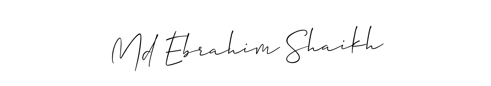 Also we have Md Ebrahim Shaikh name is the best signature style. Create professional handwritten signature collection using Allison_Script autograph style. Md Ebrahim Shaikh signature style 2 images and pictures png