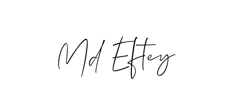 if you are searching for the best signature style for your name Md Eftey. so please give up your signature search. here we have designed multiple signature styles  using Allison_Script. Md Eftey signature style 2 images and pictures png