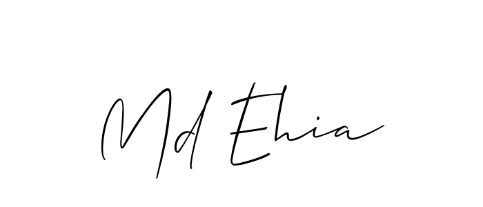 Design your own signature with our free online signature maker. With this signature software, you can create a handwritten (Allison_Script) signature for name Md Ehia. Md Ehia signature style 2 images and pictures png