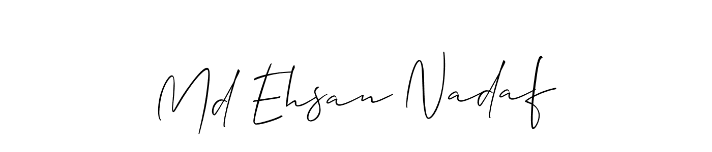 Md Ehsan Nadaf stylish signature style. Best Handwritten Sign (Allison_Script) for my name. Handwritten Signature Collection Ideas for my name Md Ehsan Nadaf. Md Ehsan Nadaf signature style 2 images and pictures png