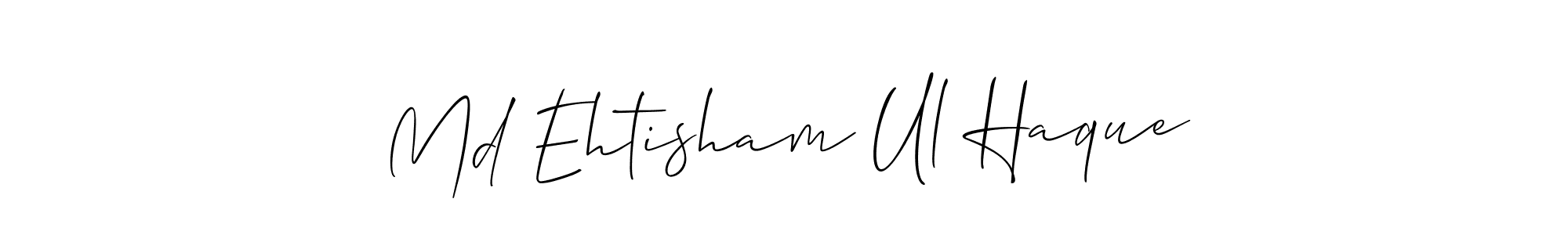 Allison_Script is a professional signature style that is perfect for those who want to add a touch of class to their signature. It is also a great choice for those who want to make their signature more unique. Get Md Ehtisham Ul Haque name to fancy signature for free. Md Ehtisham Ul Haque signature style 2 images and pictures png
