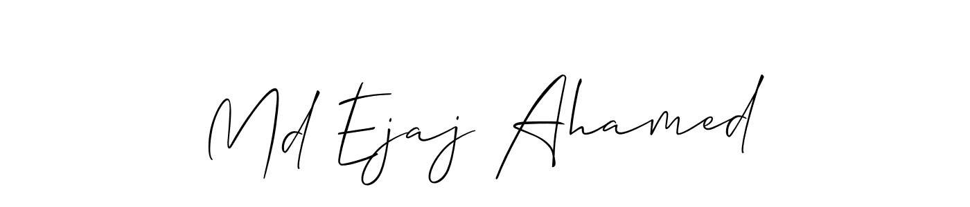 Allison_Script is a professional signature style that is perfect for those who want to add a touch of class to their signature. It is also a great choice for those who want to make their signature more unique. Get Md Ejaj Ahamed name to fancy signature for free. Md Ejaj Ahamed signature style 2 images and pictures png