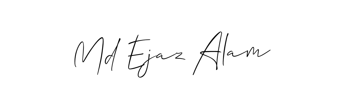 Similarly Allison_Script is the best handwritten signature design. Signature creator online .You can use it as an online autograph creator for name Md Ejaz Alam. Md Ejaz Alam signature style 2 images and pictures png