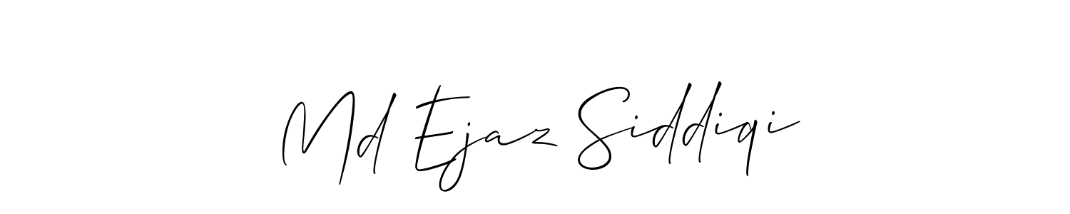 Use a signature maker to create a handwritten signature online. With this signature software, you can design (Allison_Script) your own signature for name Md Ejaz Siddiqi. Md Ejaz Siddiqi signature style 2 images and pictures png