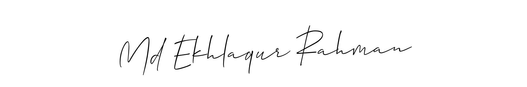It looks lik you need a new signature style for name Md Ekhlaqur Rahman. Design unique handwritten (Allison_Script) signature with our free signature maker in just a few clicks. Md Ekhlaqur Rahman signature style 2 images and pictures png