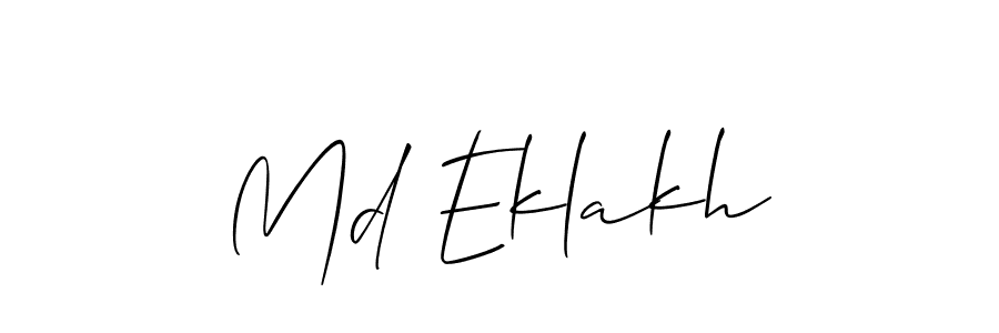 Design your own signature with our free online signature maker. With this signature software, you can create a handwritten (Allison_Script) signature for name Md Eklakh. Md Eklakh signature style 2 images and pictures png