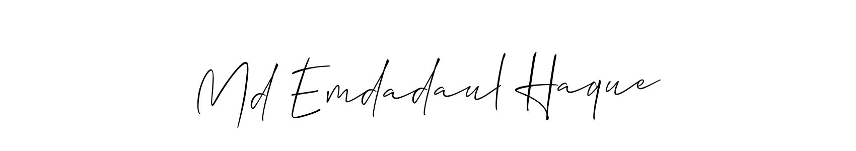 Design your own signature with our free online signature maker. With this signature software, you can create a handwritten (Allison_Script) signature for name Md Emdadaul Haque. Md Emdadaul Haque signature style 2 images and pictures png