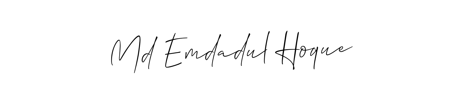 Use a signature maker to create a handwritten signature online. With this signature software, you can design (Allison_Script) your own signature for name Md Emdadul Hoque. Md Emdadul Hoque signature style 2 images and pictures png