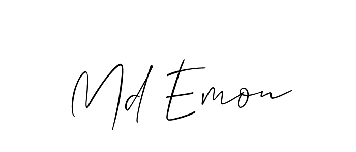 Design your own signature with our free online signature maker. With this signature software, you can create a handwritten (Allison_Script) signature for name Md Emon. Md Emon signature style 2 images and pictures png