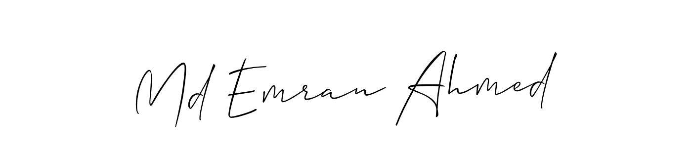 Md Emran Ahmed stylish signature style. Best Handwritten Sign (Allison_Script) for my name. Handwritten Signature Collection Ideas for my name Md Emran Ahmed. Md Emran Ahmed signature style 2 images and pictures png